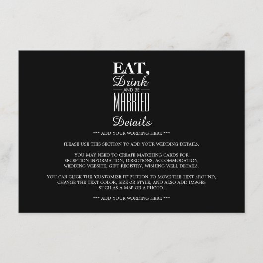 食べ結婚した飲み食い結婚の詳細 エンクロージャーカード (正面)