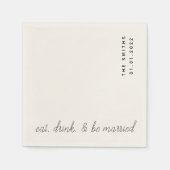 食べ結婚した飲み&ビーのカクテル結婚ナプキン スタンダードカクテルナプキン (正面)
