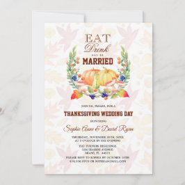 食べ結婚した飲んで感謝祭の結婚時 招待状