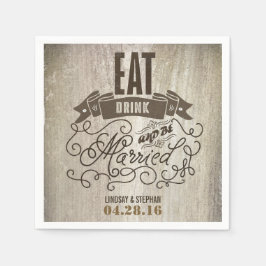 食べ結婚した飲んで紙結婚ナプキン スタンダードカクテルナプキン