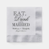 食べ結婚した飲んで銀結婚造りの 縁ありカクテルナプキン (正面)