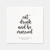 食べ結婚した飲んで食べ結婚る スタンダードカクテルナプキン (正面)