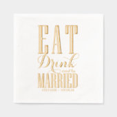 食べ結婚した飲んで食べ結婚る 箔ナプキン (正面)