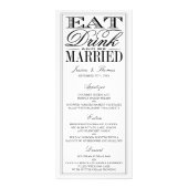 食べ結婚したDrink & Beのメモダン結婚ニュー ラックカード (正面)