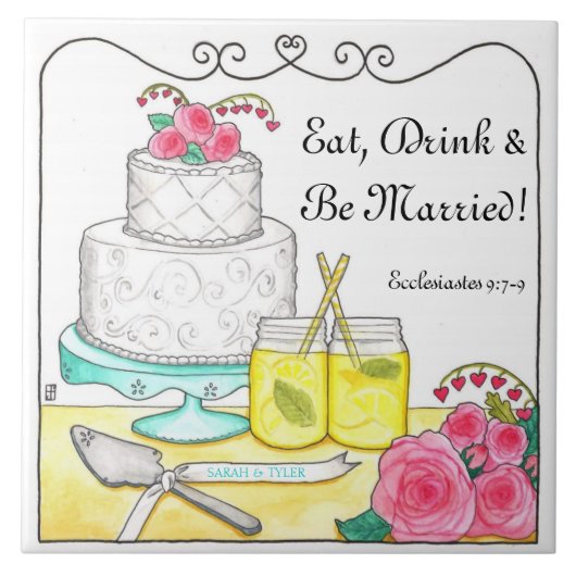 食べ結婚したDrink & Be Customizable結婚's Tile タイル (正面)