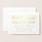 食べ結婚したDrink & Be Photosモダン結婚 箔カード (封筒付き正面)