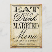 食べ結婚したDrink & Be Vintage Wedding Menus メニュー (正面)