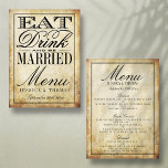 食べ結婚したDrink & Be Vintage Wedding Menus メニュー<br><div class="desc">ドリンクと食べBeヴィンテージ結婚したウェディングメニューカード。</div>