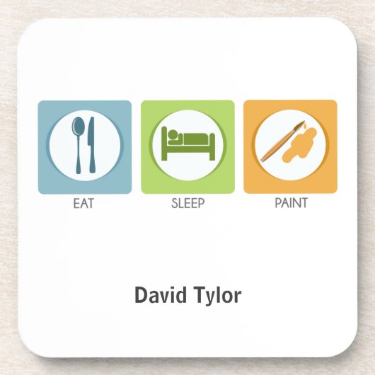 食べ絵を描寝る コースター (正面)