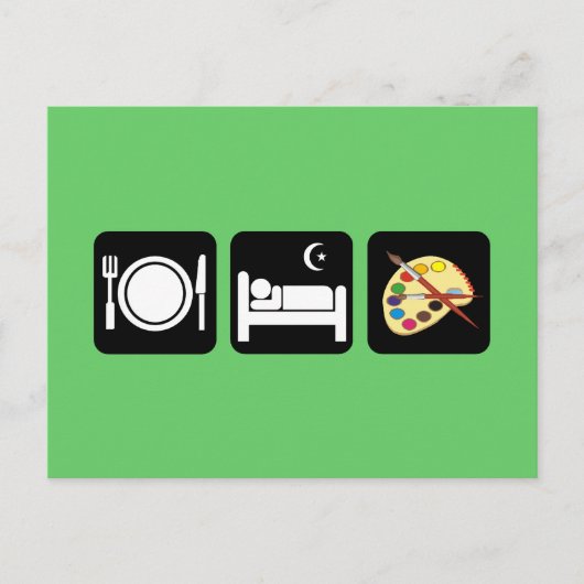 食べ絵を描眠る ポストカード (正面)