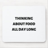 食べ考え物に終日取り組む マウスパッド (正面)