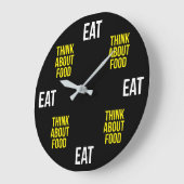 食べ考え食について – おもしろいノベルティ ラージ壁時計 (傾斜)