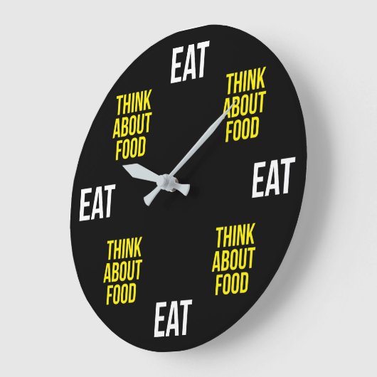 食べ考え食について – おもしろいノベルティ ラージ壁時計 (傾斜)