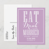 食べ薄紫、飲み物結婚した、保存する 案内ポストカード (正面/裏面)