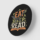 食べ読読眠おもしろいる ラウンド壁時計 (傾斜)