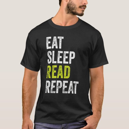 食べ読Sleep Repeat Book Reader 1 Tシャツ (正面)
