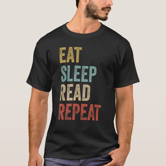 食べ読Sleep Repeat Book Reader Tシャツ (正面)