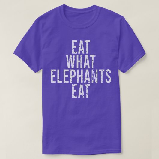 食べ象の食べビーガンベジタリアンおもしろい Tシャツ (デザイン正面)