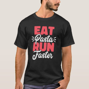 食べ走パスタより速いスパゲッティのジョーク食品 Tシャツ
