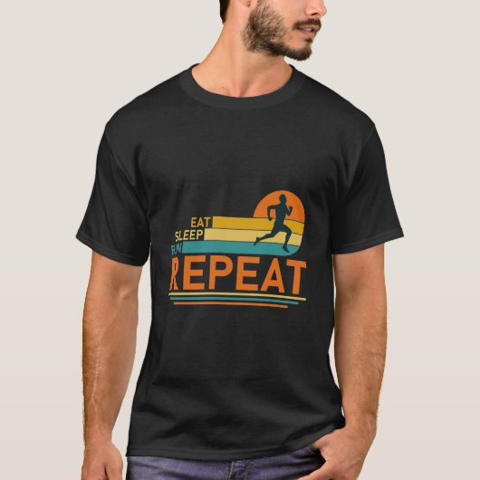 食べ走リピー – マラソン走マラソンのランナー Tシャツ (正面)