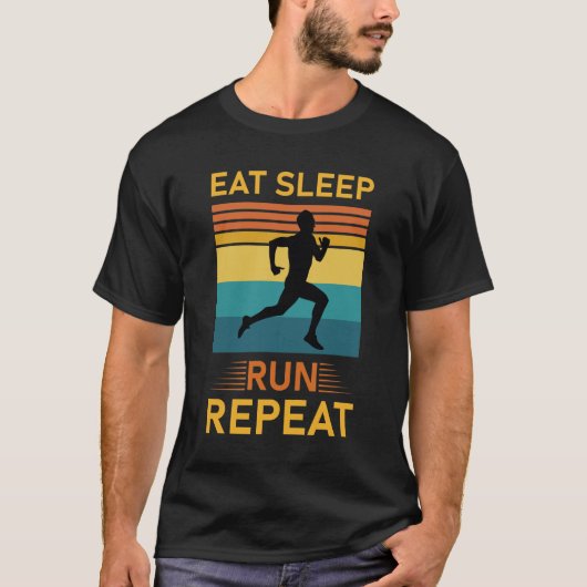 食べ走リピー – マラソン走マラソンのランナー Tシャツ (正面)