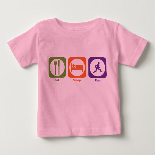 食べ走寝る ベビーTシャツ (正面)