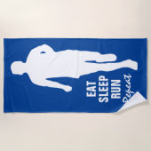 食べ走眠リピートおもしろいビーチタオル ビーチタオル (正面)