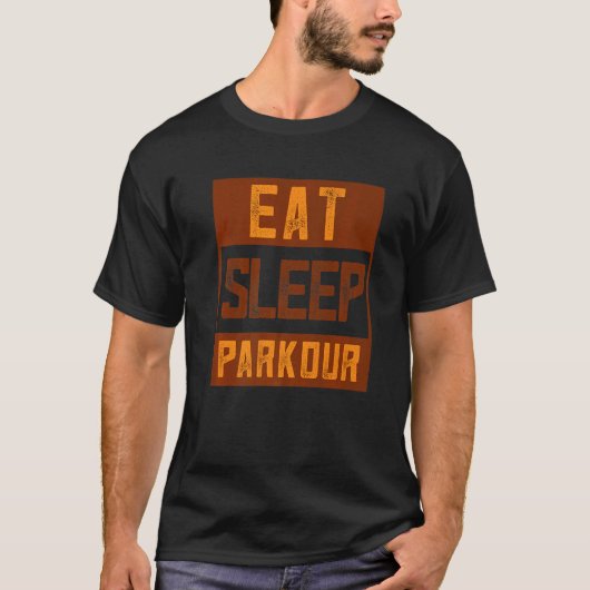 食べ走睡眠とパークールのスポーツParkour Premium Tシャツ (正面)