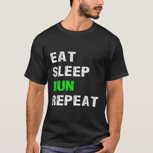 食べ走SLEEPおもしろい SAGON RUNNER Tシャツ (正面)