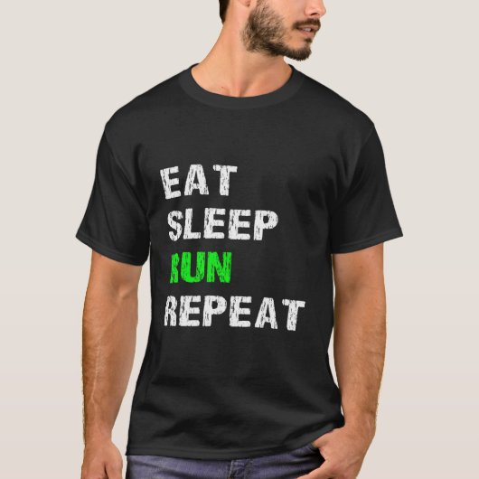 食べ走SLEEPおもしろい SAGON RUNNER Tシャツ (正面)