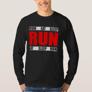 食べ走SLEEPおもしろい SLEEP RUNNER引用文 Tシャツ