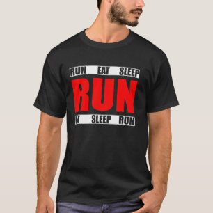食べ走SLEEPおもしろい SLEEP RUNNER引用文 Tシャツ