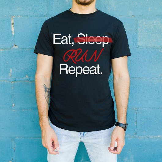 食べ走Sleep Repeatやる気を起こさせる、Runner Gift Tシャツ