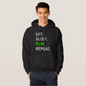 食べ走Sleep Repeat Shirtおもしろい Runner Shirt パーカ (正面フル)
