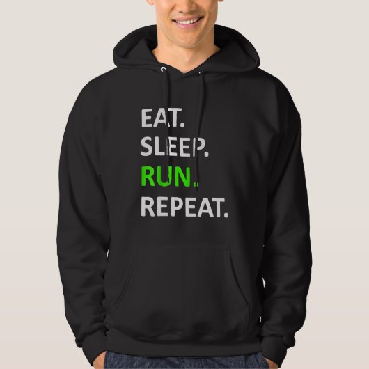 食べ走Sleep Repeat Shirtおもしろい Runner Shirt パーカ (正面)
