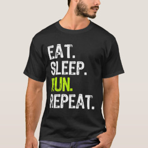 食べ走Sleep Runner走 Gifを繰り返す Tシャツ