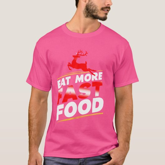 食べ速い食べ物、狩り Tシャツ (正面)