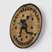 食べ遊のレトロな選手 ラージ壁時計 (傾斜)