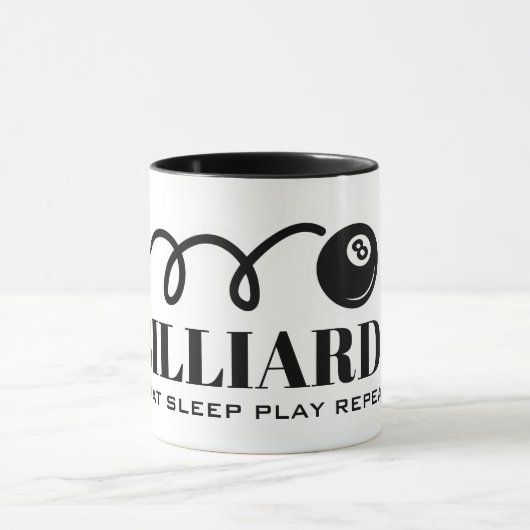 食べ遊は8おもしろい球のビリヤードを行う マグカップ (中央)