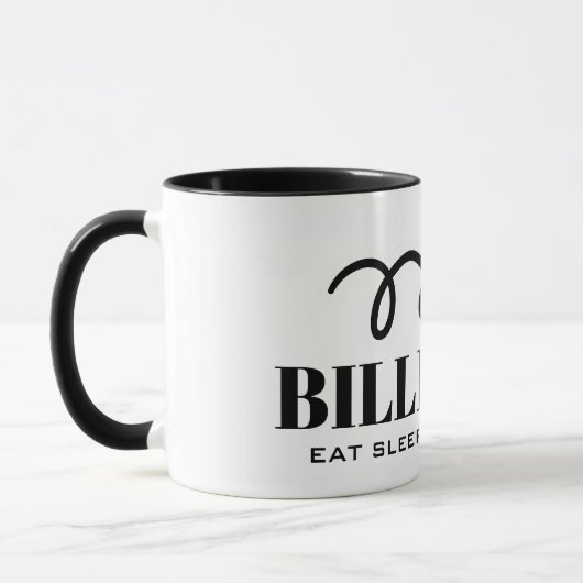 食べ遊は8おもしろい球のビリヤードを行う マグカップ (左)