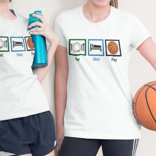 食べ遊バスケットボール選手女子 Tシャツ