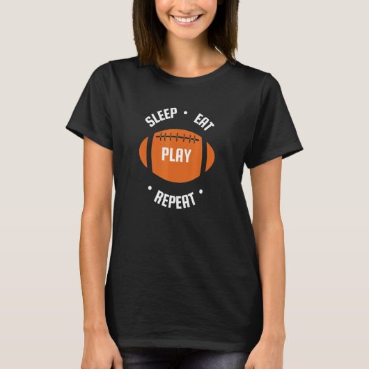 食べ遊ラグビーのスリープリピート Tシャツ (正面)