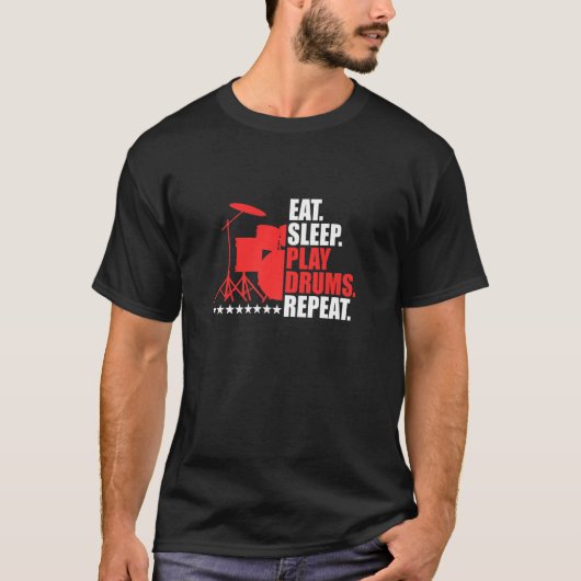 食べ遊太鼓ドラム奏者 Tシャツ (正面)