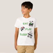 食べ遊寝可愛いベビーパンダ快適な生活 Tシャツ (正面フル)
