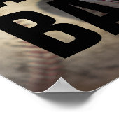 食べ遊寝白黒やる気を起こさせる野球 ポスター (角)