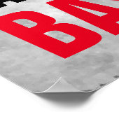 食べ遊寝白黒やる気を起こさせる野球 ポスター (角)