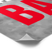 食べ遊寝野球ブラック&ホワイト ポスター (角)