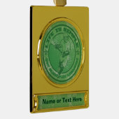 食べ遊眠るラクロスのクリスマスの飾り ゴールドプレートバナーオーナメント (右)