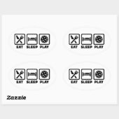 食べ遊睡眠球 楕円形シール (シート)