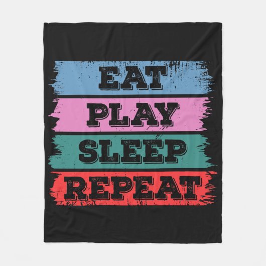 食べ遊..Sleep.Repeat フリースブランケット (正面)